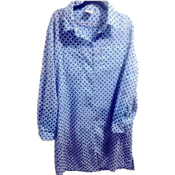 Three Islands button up cover up top size xl in excellent condition 100% cotton​ - Picture 1 of 10